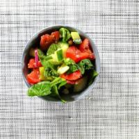 Greek Salad · Feta cheese, tomatoes, onions, lettuce, cucumber, green peppers, olive oli