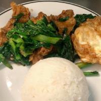 Chinese Broccoli Over Rice Lunch(F/Egg) · w/fried egg