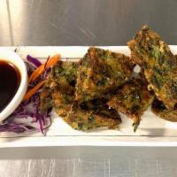 Chive Pancake · Vegetarian. Fried vegetarian chive pancake. Please let use know if you have any dietary rest...