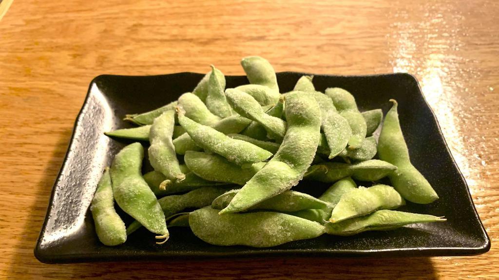 Edamame · Vegetarian. Steamed soybeans dusted with sea salt. Please let use know if you have any dietary restrictions or food allergies.