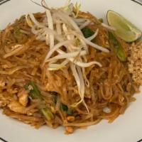 Pad Thai · Stir fried rice noodle with egg, beansprouts, turnips scallion and crushed peanut. Please le...