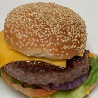 Cheeseburger · Beef Patties (8 oz) Tomatoes, Red Onion, Lettuce, Mayo or Ketchup cheese