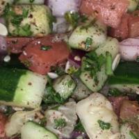 Shepherd'S Salad · Cucumber, tomatoes, parsley, olive oil and fresh lemon juice.