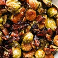 Soy Ginger Brussel Sprouts Side · Homemade honey ginger soy sauce drizzle.