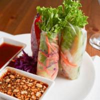 Fresh Rolls · Gluten free. Four fresh wrapped rolls with lettuce, cucumber, mango, bell pepper and shrimp....