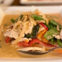 Red Curry · Spicy. Mixed vegetables with coconut milk with red thai chilies and chili paste and choice o...