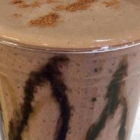 Snickers Shake · Cookies-n-cream, chocolate (PDM), peanut butter pudding and caramel pudding.