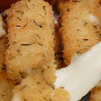 Mozzarella Sticks · Mozzarella cheese that has been coated and fried.