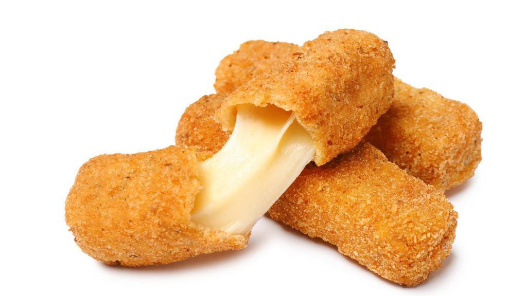 Mozzarella Sticks · Five pieces of cheese sticks deep-fried till golden-brown.
