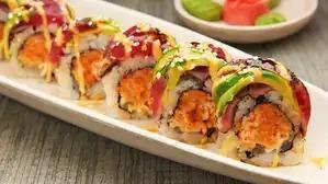 Japanese Tokyo Roll · Spicy tuna.crunch inside tuna avocado and caviar on top