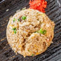 Japanese Fried Rice · Charsiu fish cake: scallion egg and onion