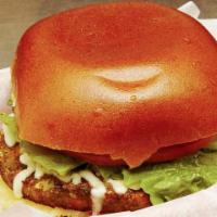 Action Burger · Six oz. freshly made patty.