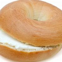 Bagel With Cream Cheese · Traditional bagel toasted to perfection with cream cheese on the side.