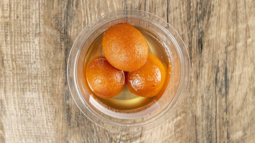 Gulab Jamun · Non fat dry milk and cottage cheese fried ball soaked in sugar syrup.