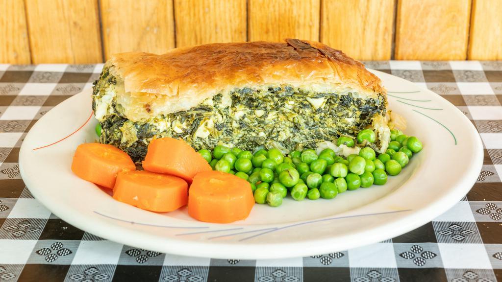 Spinach & Feta Cheese Pie · Not served with vegetables. Served with small Greek salad.
