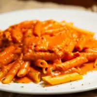 Penne A La Vodka · Sauce contains some pork. Please specify if you would rather not have it.