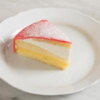Principessa · a dome of thin almond marzipan, layered with lemon sponge, vanilla pastry cream and whipped ...