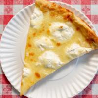 White Pizza Slice · Made with ricotta cheese and mozzarella cheese.
