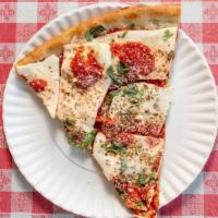 Grandma Slice · Made with fresh mozzarella, thin crust.