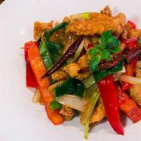 Cashew Chicken · Sautéed crispy chicken, cashew nut, onion, bell pepper,
pineapple, in our signature sauce to...