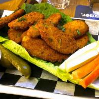 Fried Pickle Basket · That Bar favorite: Fried pickle chips served with chipotle mayo.