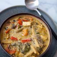 Gaia Green Curry · Vegan, gluten free, vegetarian. 230 calories per serving

clean, green, and grounding, this ...
