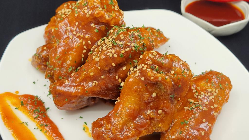 Hot Sweet & Spicy Chicken Wings🌶️🌶️🌶️ · Hot spicy. Special fire hot spicy sauce. Wingettes & drumettes mixed.🌶️🌶️🌶️