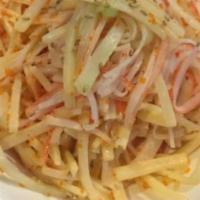 Kani Salad · Hot and Spicy.Crab stick and cucumber mixed with spicy mayo and masago.