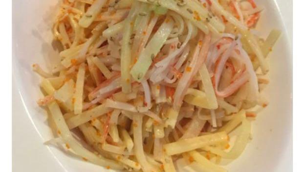 Kani Salad · Crab stick and cucumber mixed with spicy mayo and masago.