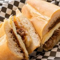 Steakhouse · Steak, provolone, hash brown, crispy onions, A1 steak sauce served on a half sub roll.