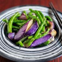 茄子豆角Eggplant With String Bean · Vegetarian. Served with your Choice of white or brown rice.