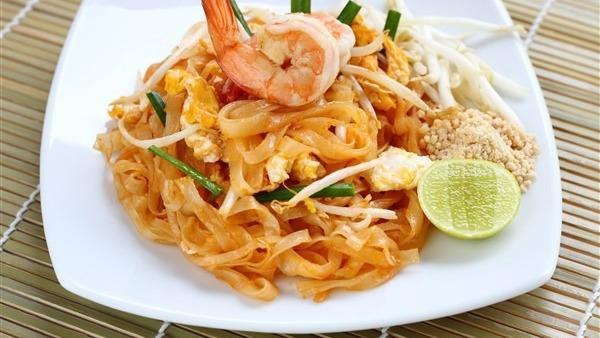 Pad Thai · Stir-fried soft rice noodles with shredded vegetables, egg and crush peanuts. Served with nuoc cham sauce on the side. Choice of protein.
