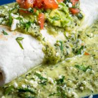 Poblano Burrito · Flour or Whole Wheat tortilla filled with your choice of meat, rice, beans, lettuce and sour...