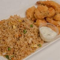 10 Pieces Of Fried Shrimp & Fried Rice · 