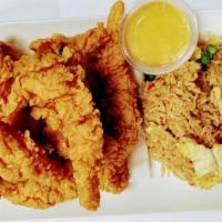 6Pcs Chicken Tenders  & Fried Rice Plate · 