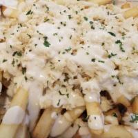 Small Loaded Crab Fries · Loaded Crab Fries Smothered in Jumbo Crab and White Cheese Sauce