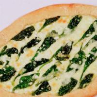 Spinach Feta Pide Pides (Mediterranean Style Pizza) · Spinach, feta cheese, garlic, olive oil, and mozzarella.