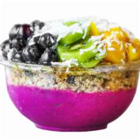 Small Size Jamaica Bowl · Ya Mon! This Bowl features a base of Pitaya, banana, pineapple, and almond milk and is toppe...