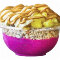 Belize Bowl · Brighten up your day with this tropical a base mix of vanilla whey protein, Pitaya, banana, ...