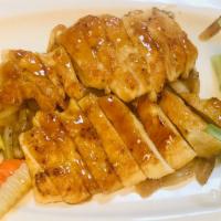 Chicken Teriyaki · Most popular. Traditionally broiled with teriyaki sauce. Served with salad or soup and white...