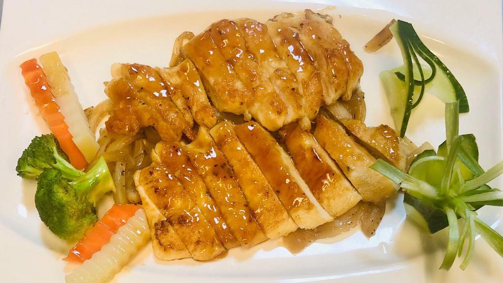 Chicken Teriyaki · Most popular. Traditionally broiled with teriyaki sauce. Served with salad or soup and white rice.