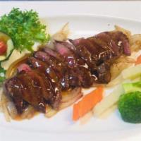 Steak Hibachi · Most popular. Served with soup, green salad, shrimp appetizers, vegetables, fried rice, and ...