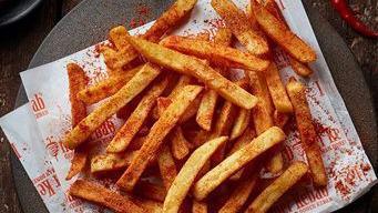 Flaming Fries · French fries coated with gdk flaming seasoning.