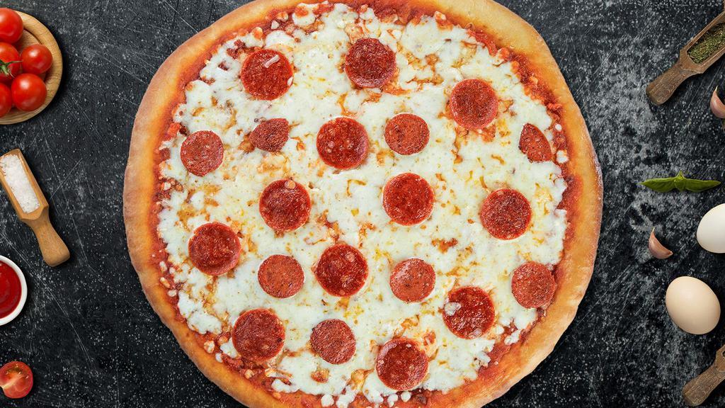Paola'S Pepperoni Pizza · Pepperoni and mozzarella cheese baked on a hand-tossed dough.