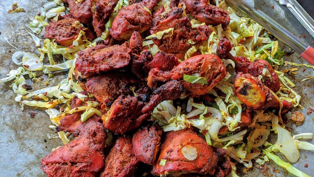 Chicken Tikka (No Sauce) · No sauce. Boneless pieces of chicken. Indian style bbq.
