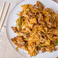 Beef Chow Fun (Flat) · Free cup of MSG free homemade soup.