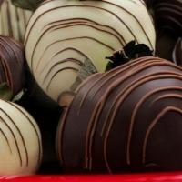 Chocolate-Dipped Strawberries · A variety of fresh long-stem strawberries dipped in the finest white, milk, and dark Belgian...