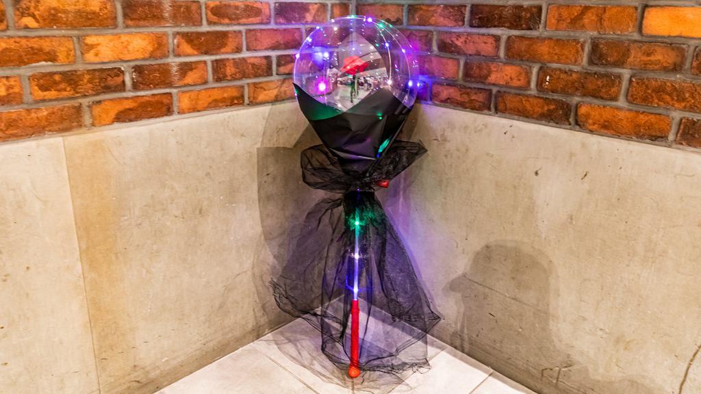 Red\Black Led Flower Balloon · Led Flower Balloon 
Battery operated 
3 light mod's
On/of switch
