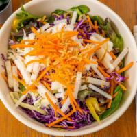 Crunchy Winter Salad W/ Peanut Dressing · Vegan, gluten-free, dairy-free seasonal, organic, and local whenever possible.