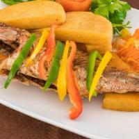 Escovitch Snapper · Fish only fired or stew.